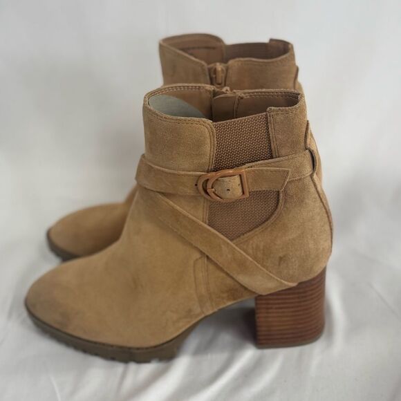 BLONDO Tamzin Waterproof Bootie In Tortilla Suede Tan Sz 8 - Picture 5 of 11